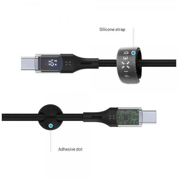 - Kabel med Display USB-C/USB-C 100W - 1.2m