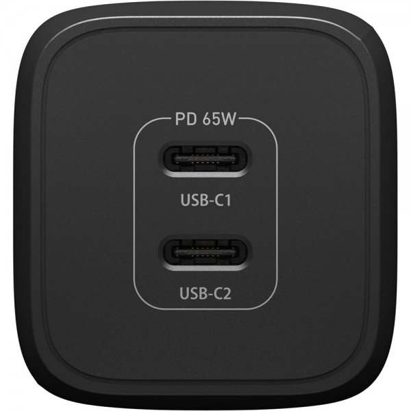 - Laddare - Dual Port Wall Charger 65W USB-C - Svart