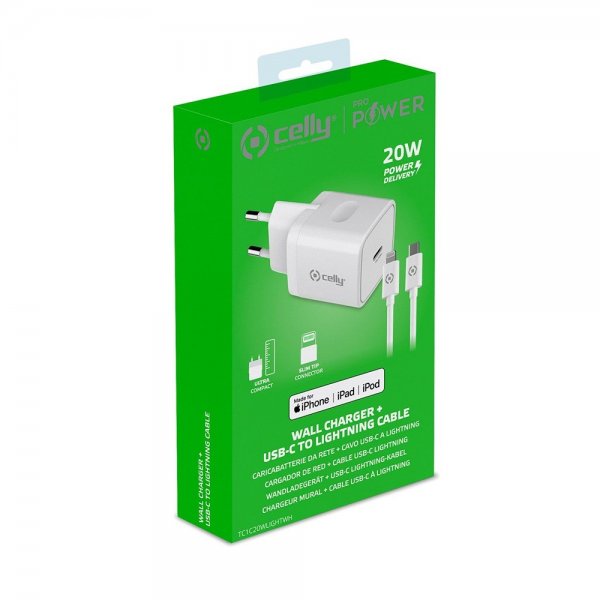 - Laddare & Lightning-kabel TC1C20WLIGHT 20W - Vit