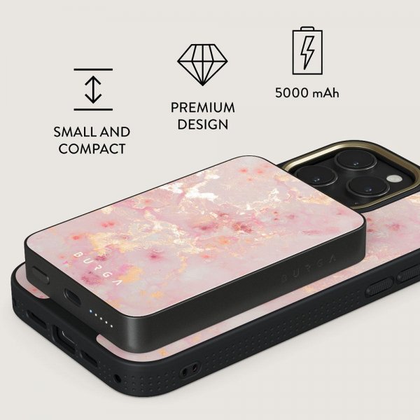 - Powerbank - MagSafe 5000 mAh - Golden Coral - Metallgrå