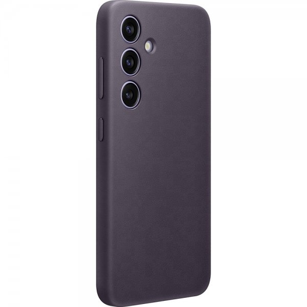 - Samsung Galaxy S24 Plus - Skal - Vegan Leather Case - Dark Violet