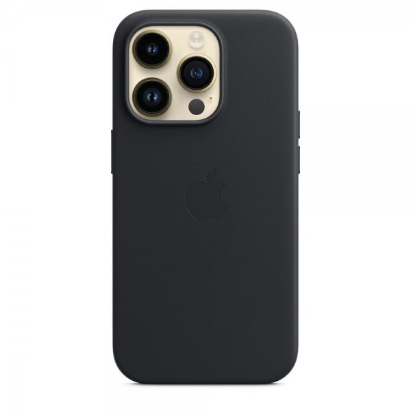 - iPhone 14 Pro - Skal - Leather Case MagSafe - Midnatt