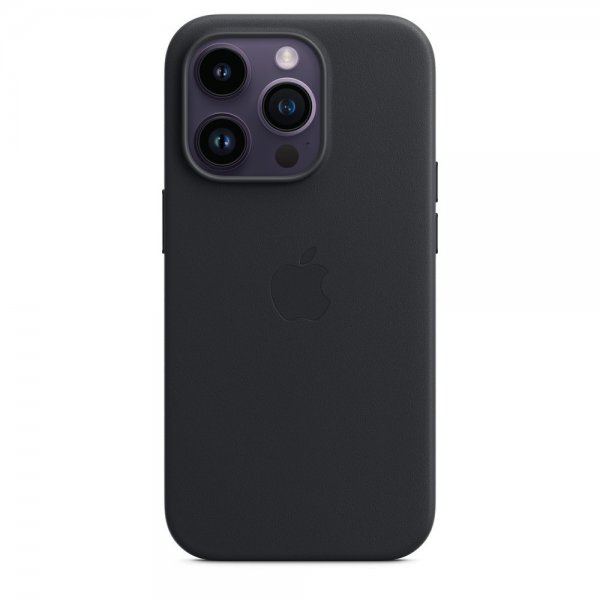 - iPhone 14 Pro - Skal - Leather Case MagSafe - Midnatt