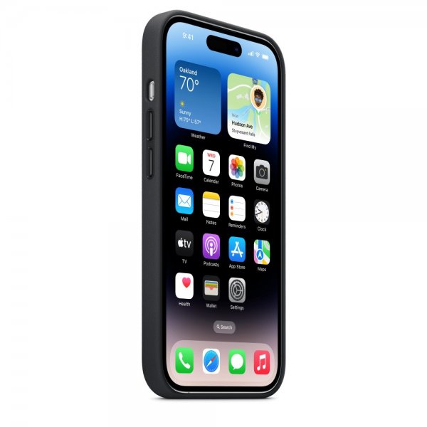 - iPhone 14 Pro - Skal - Leather Case MagSafe - Midnatt