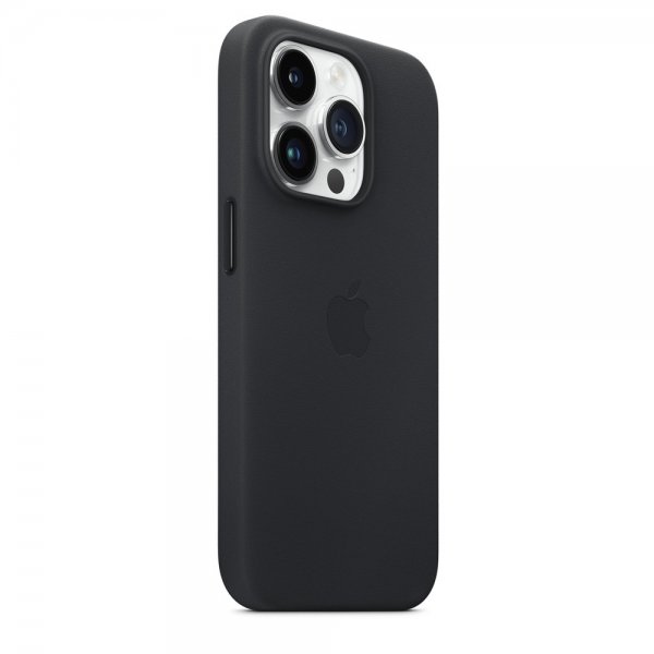 - iPhone 14 Pro - Skal - Leather Case MagSafe - Midnatt