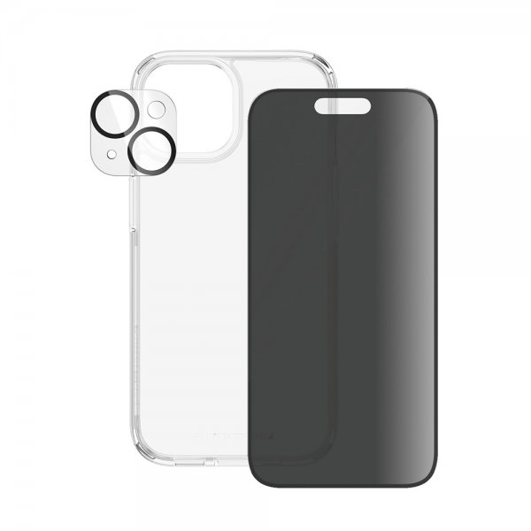 - iPhone 15 - Skärmskydd & Skal & Kameraskydd - 3-in-1 Bundle Set Privacy