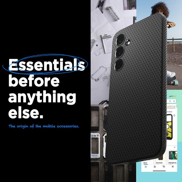 - Samsung Galaxy A35 - Skal - Liquid Air - Matte Black