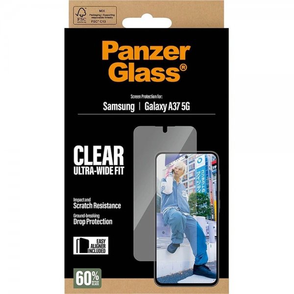 - Samsung Galaxy A37 - Skärmskydd - Ultra-Wide Fit EasyAligner