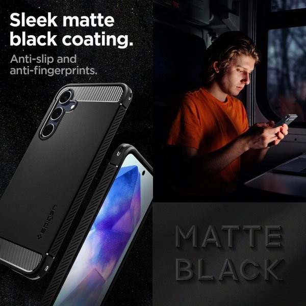 - Samsung Galaxy A55 - Skal - Rugged Armor - Matte Black