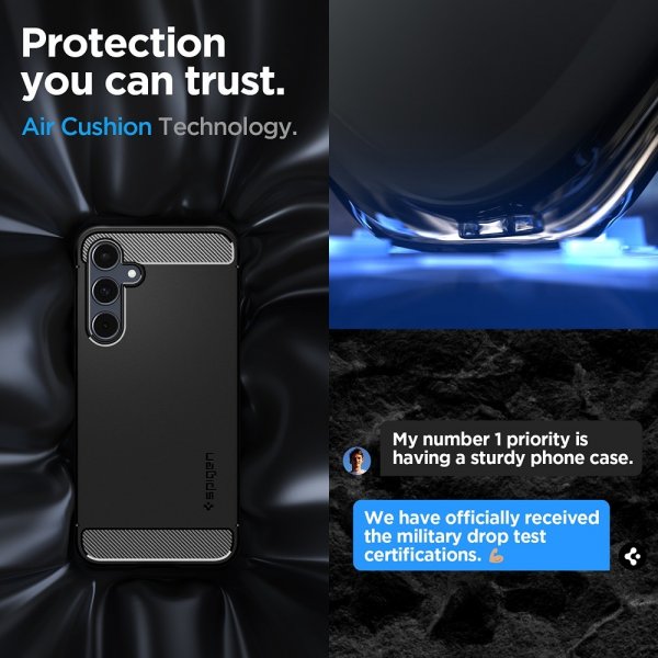 - Samsung Galaxy A55 - Skal - Rugged Armor - Matte Black