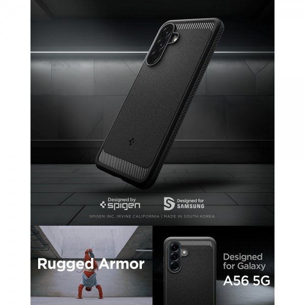 - Samsung Galaxy A56 - Skal - Rugged Armor - Matte Black