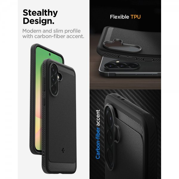 - Samsung Galaxy A56 - Skal - Rugged Armor - Matte Black