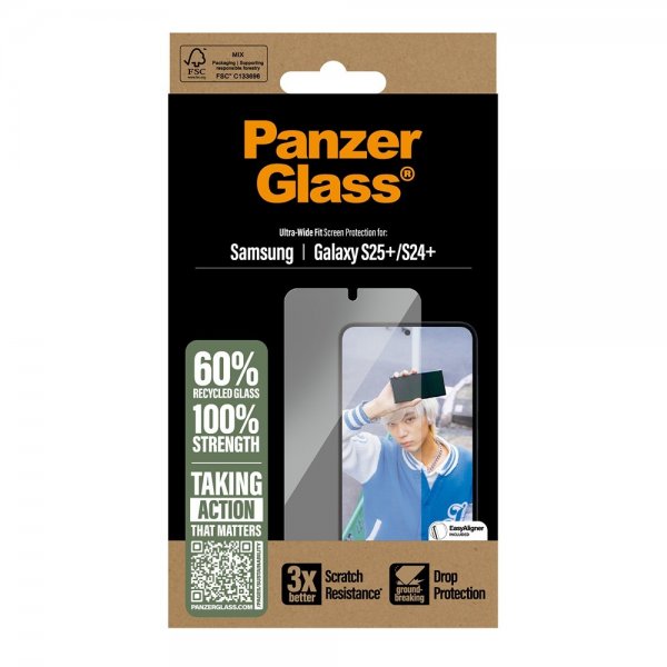 - Samsung Galaxy S24 Plus/Galaxy S25 Plus - Skärmskydd - Ultra-Wide Fit EasyAligner