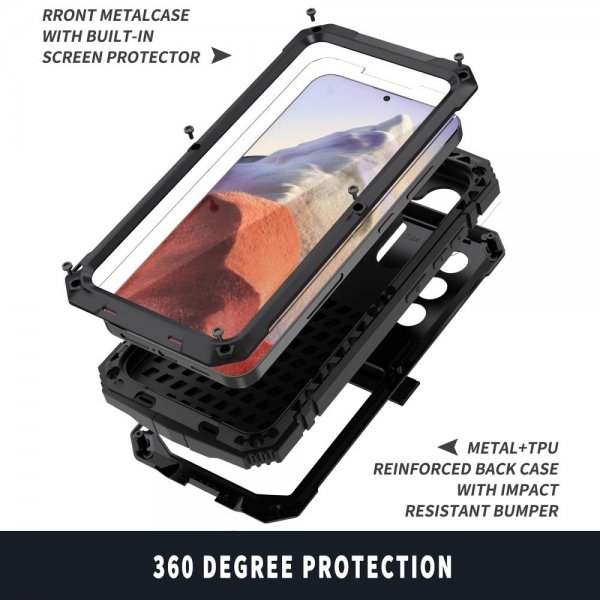- Samsung Galaxy S25 - Skal - Metall Stöttåligt - Svart