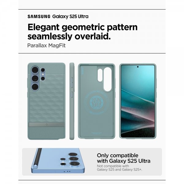 - Samsung Galaxy S25 Ultra - Skal - Parallax MagFit - Sage Green