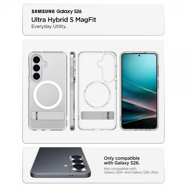- Samsung Galaxy S26 - Skal - Ultra Hybrid S MagFit - Clear White