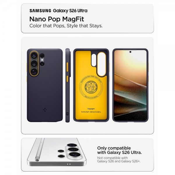 - Samsung Galaxy S26 Ultra - Skal - Nano Pop MagFit - Blueberry Navy