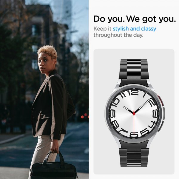 - Samsung Galaxy Watch 6 Classic 47mm - Armband - Modern Fit 316L - Svart