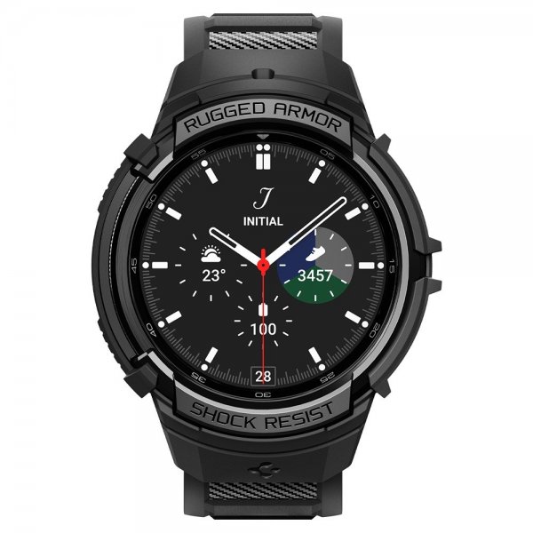 - Samsung Galaxy Watch 6 Classic 47mm - Skal och Armband Rugged Armor Pro - Svart