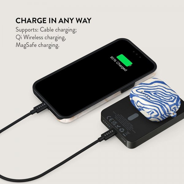 - Powerbank - MagSafe 5000 mAh - Seven Seas - Metallgrå