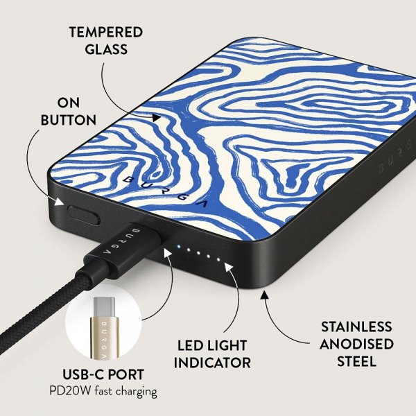 - Powerbank - MagSafe 5000 mAh - Seven Seas - Metallgrå